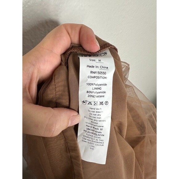 House of CB Size M Anais Tulle Off Shoulder Midi Cocktail Dress Ruched Bodycon - Picture 8 of 9